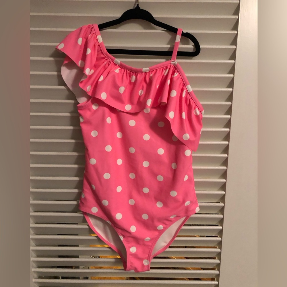 Carter’s Pink Polka Dot Ruffle Swimsuit-size 8